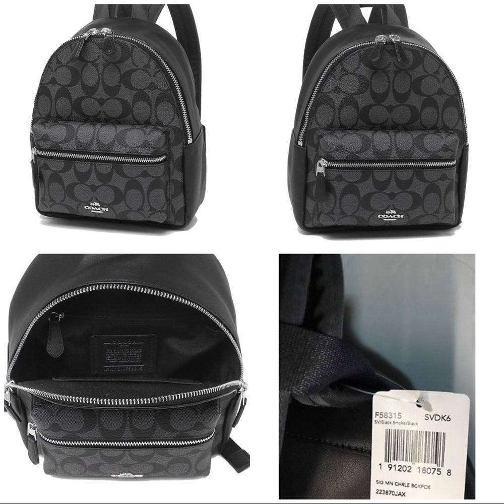 Mini Charlie Backpack In Signature Coated Canvas.